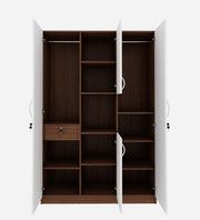 Castle 4 Door Wardrobe- Walnut & Frosty White