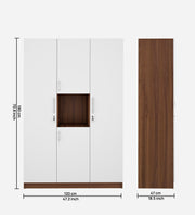Castle 4 Door Wardrobe- Walnut & Frosty White