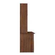 Avenly Study Table with O/H Storage | Walnut and Frosty White