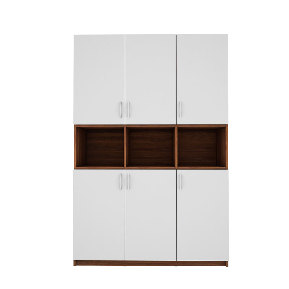 Harmony Crockery Unit | Walnut and Frosty White