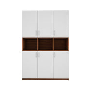 Harmony Crockery Unit | Walnut and Frosty White
