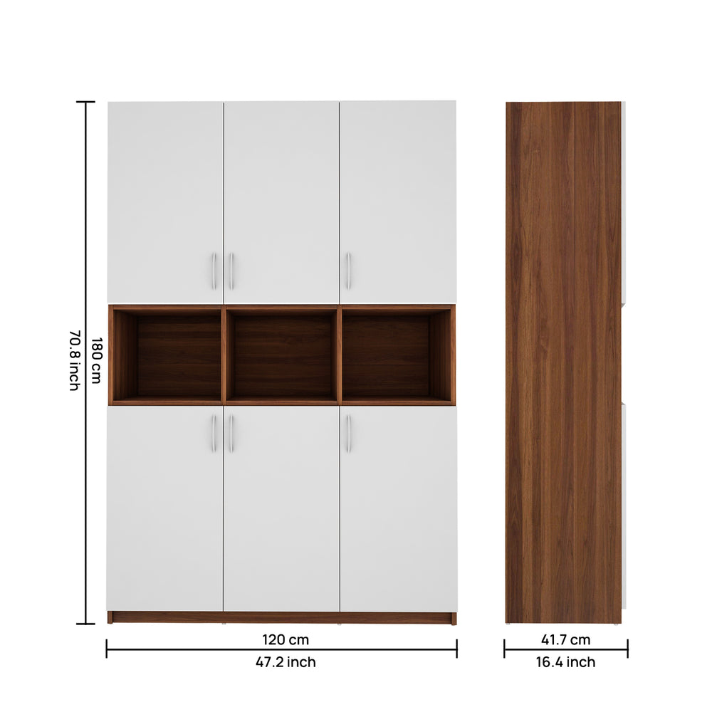 Harmony Crockery Unit | Walnut and Frosty White