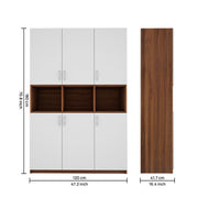 Harmony Crockery Unit | Walnut and Frosty White