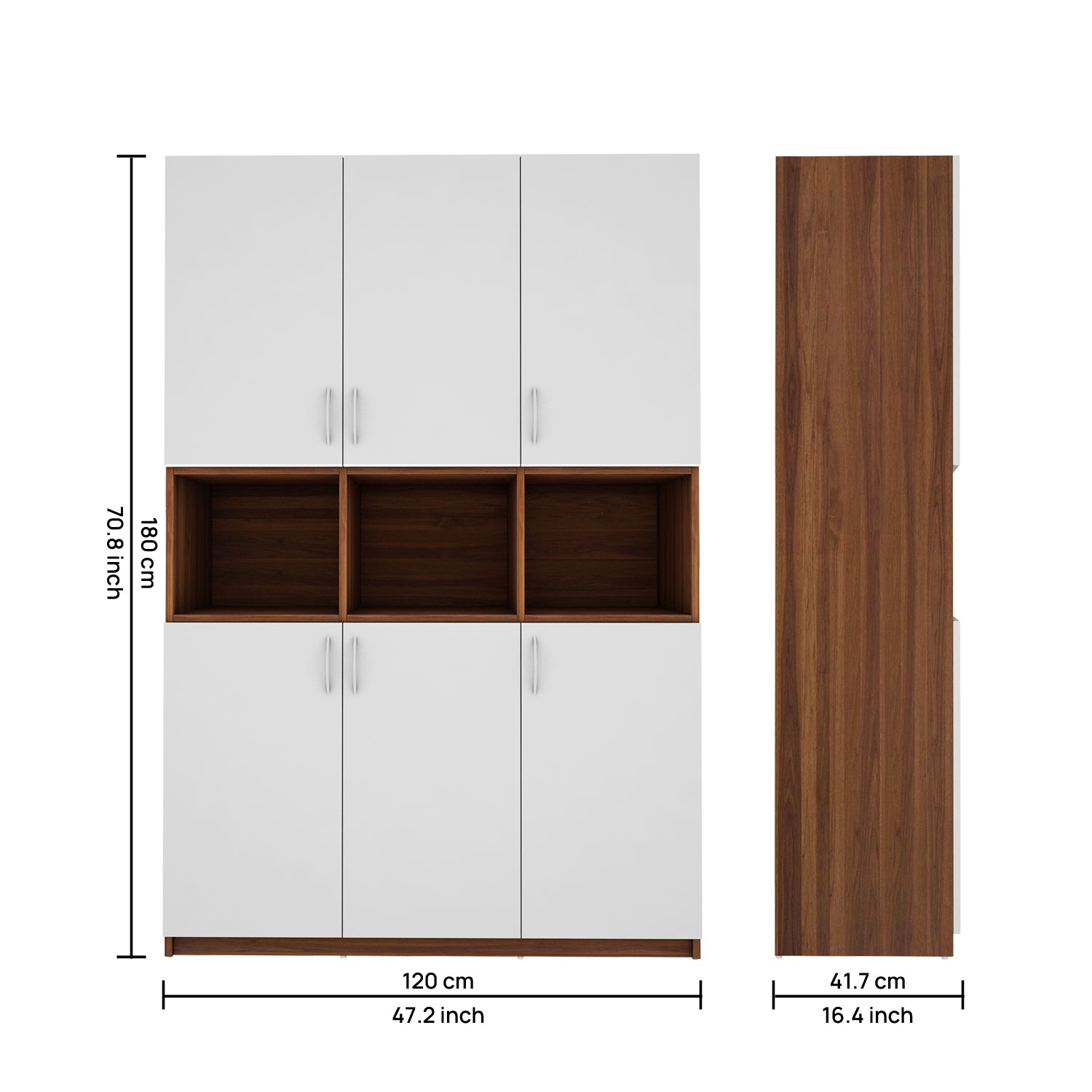 Harmony Crockery Unit | Walnut and Frosty White