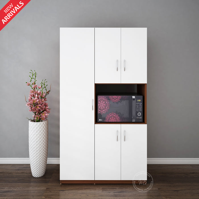 Savory Crockery unit | Frosty White and Walnut