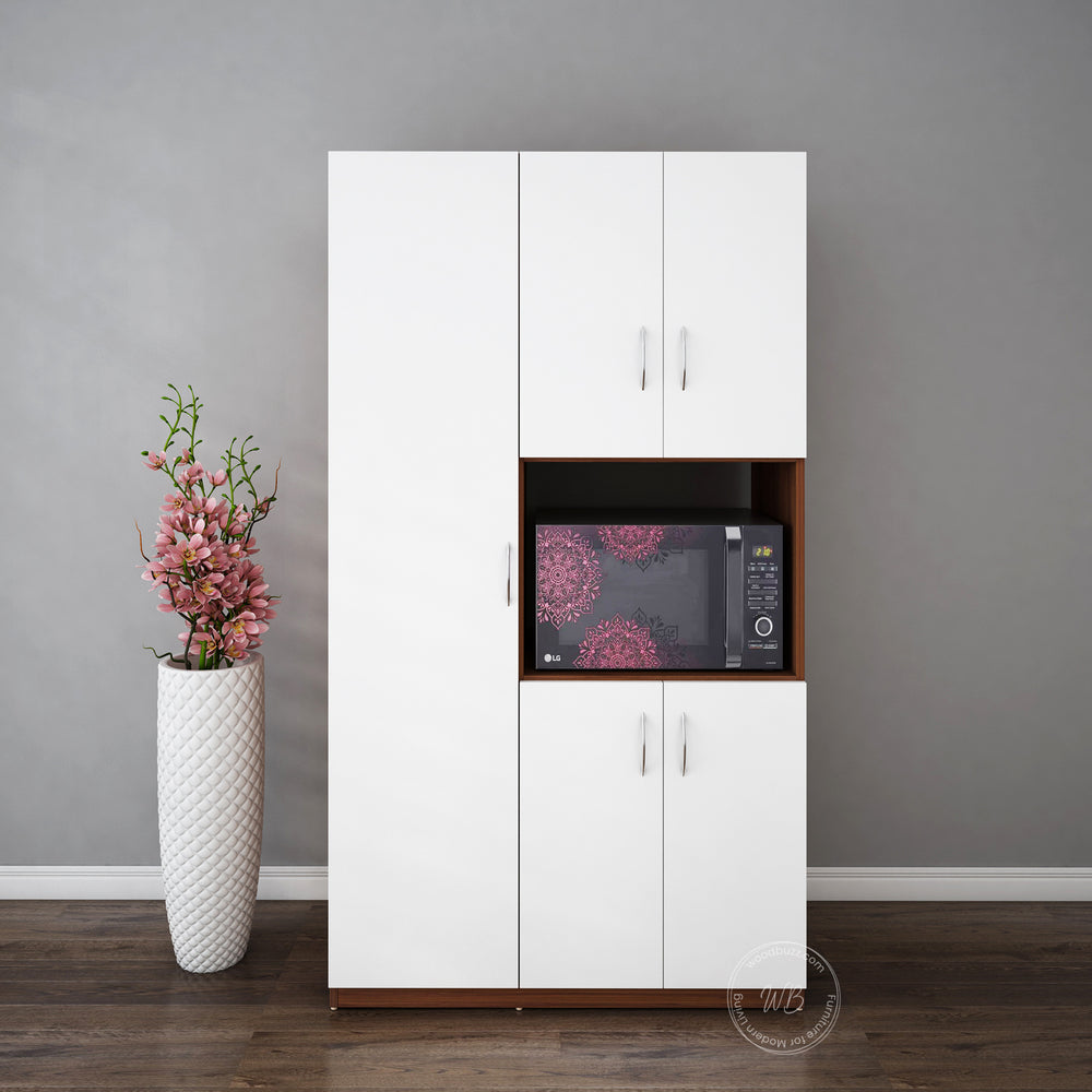 Savory Crockery unit | Frosty White and Walnut