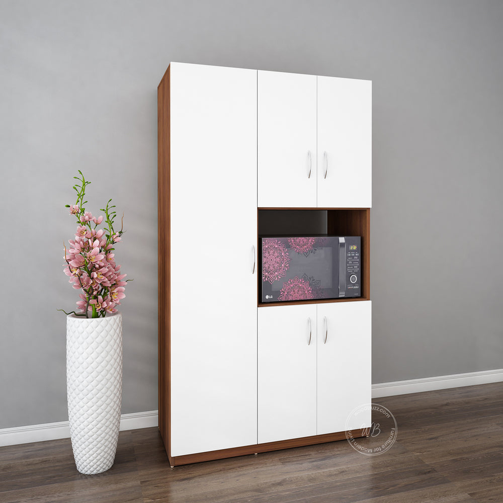 Savory Crockery unit | Frosty White and Walnut