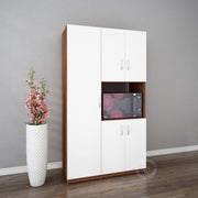 Savory Crockery unit | Frosty White and Walnut