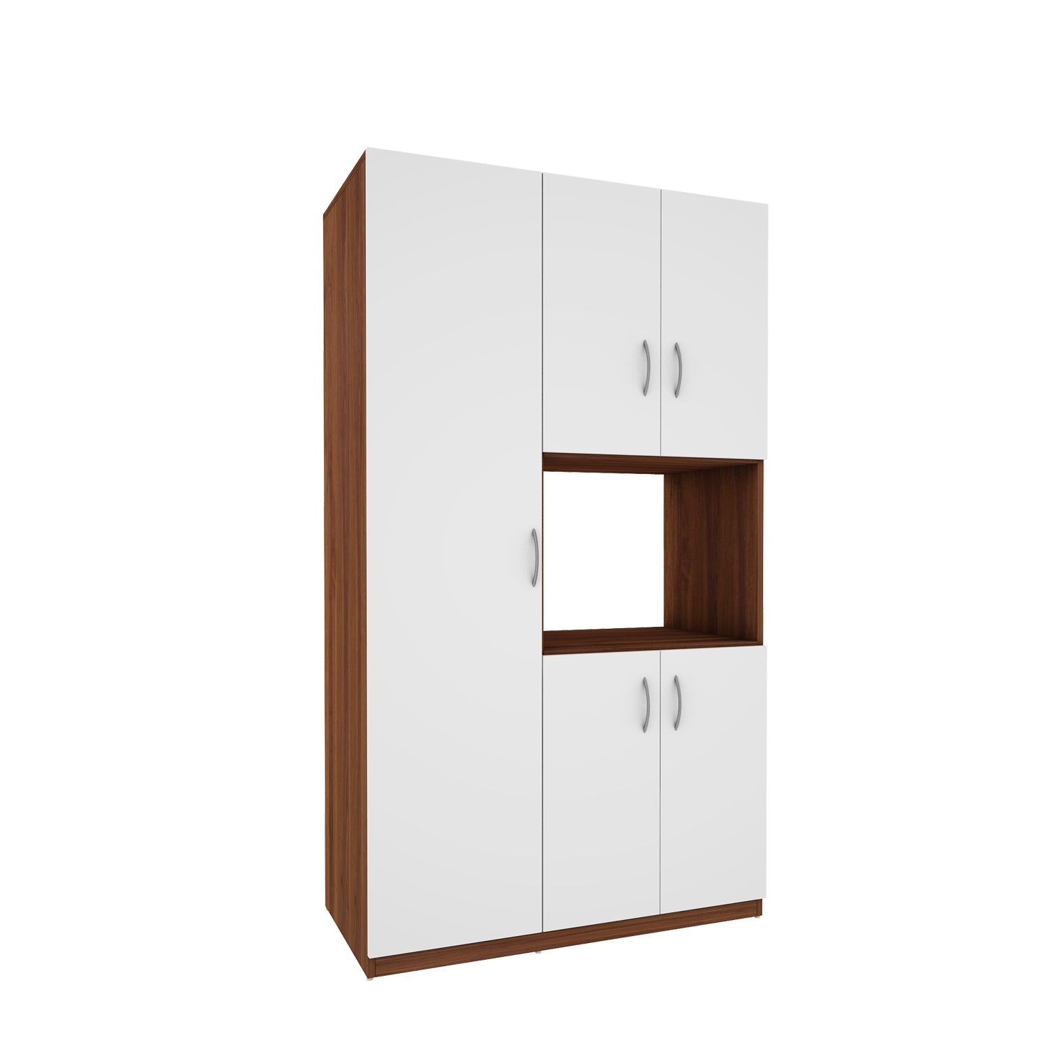 Savory Crockery unit | Frosty White and Walnut
