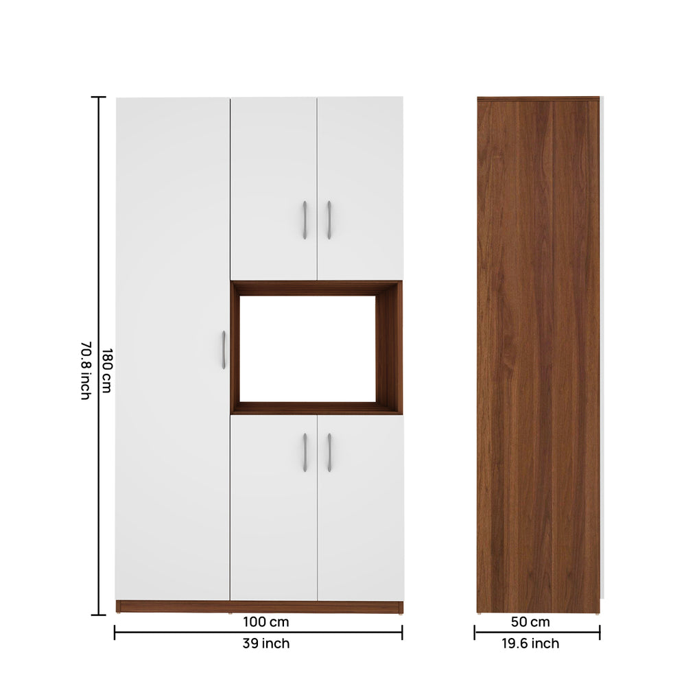 Savory Crockery unit | Frosty White and Walnut