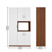 Savory Crockery unit | Frosty White and Walnut