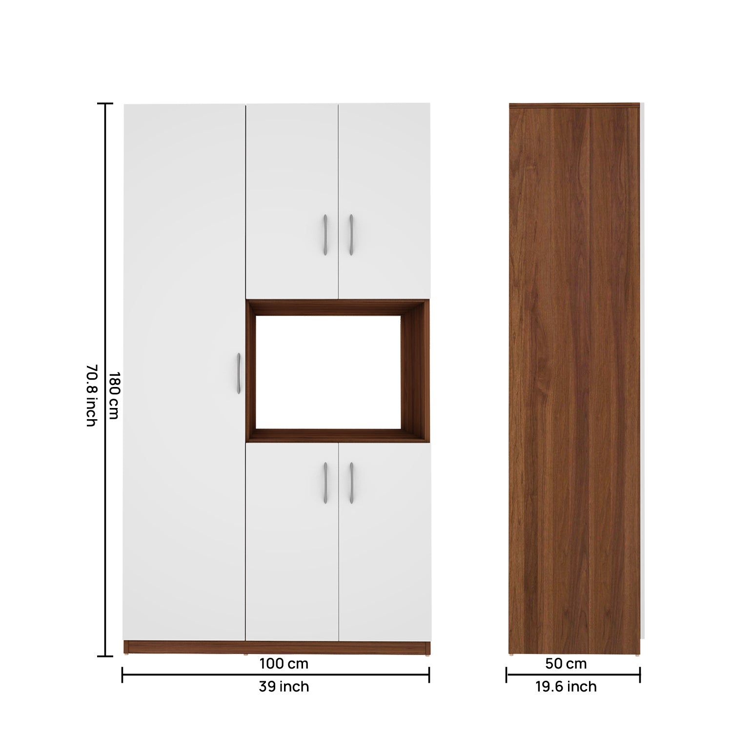 Savory Crockery unit | Frosty White and Walnut