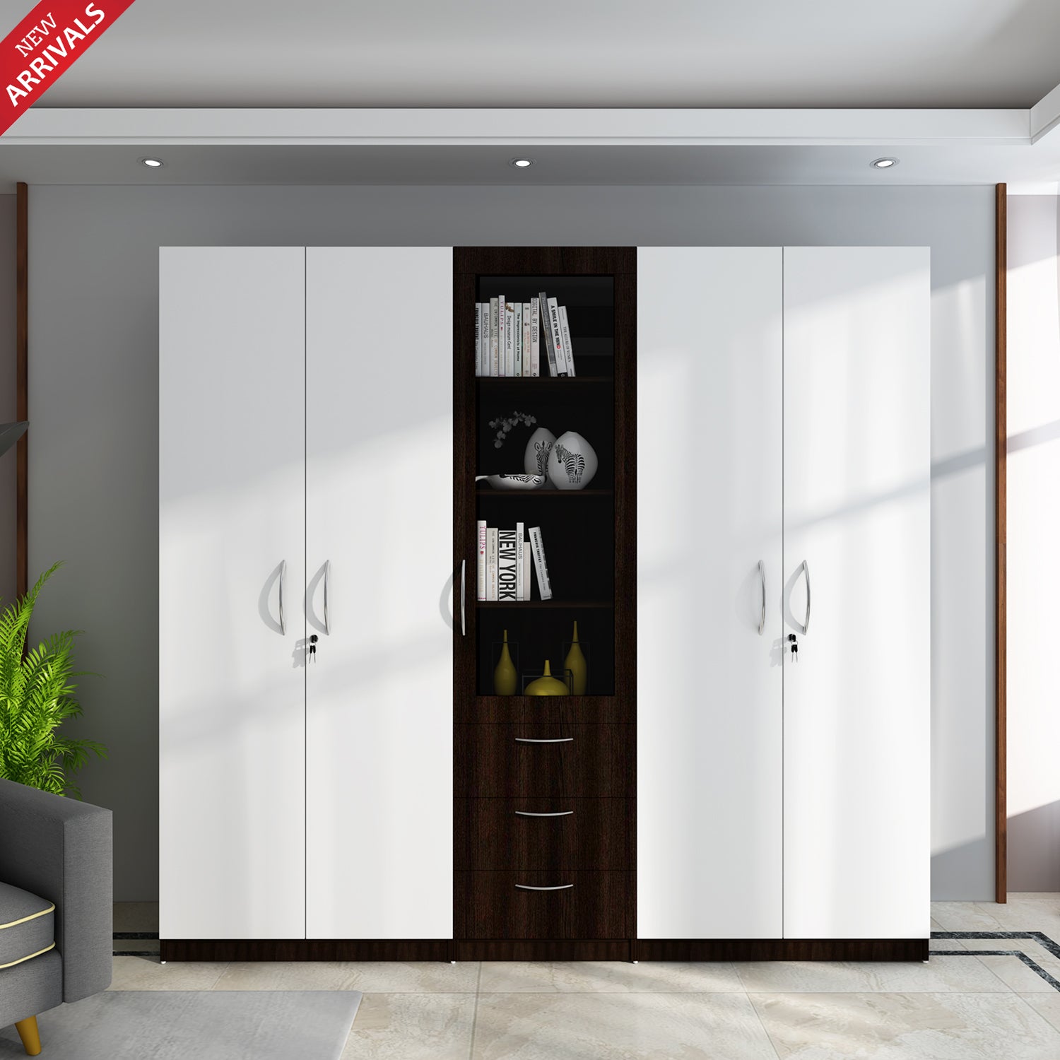 TomeTrove Wardrobe cum Bookcase