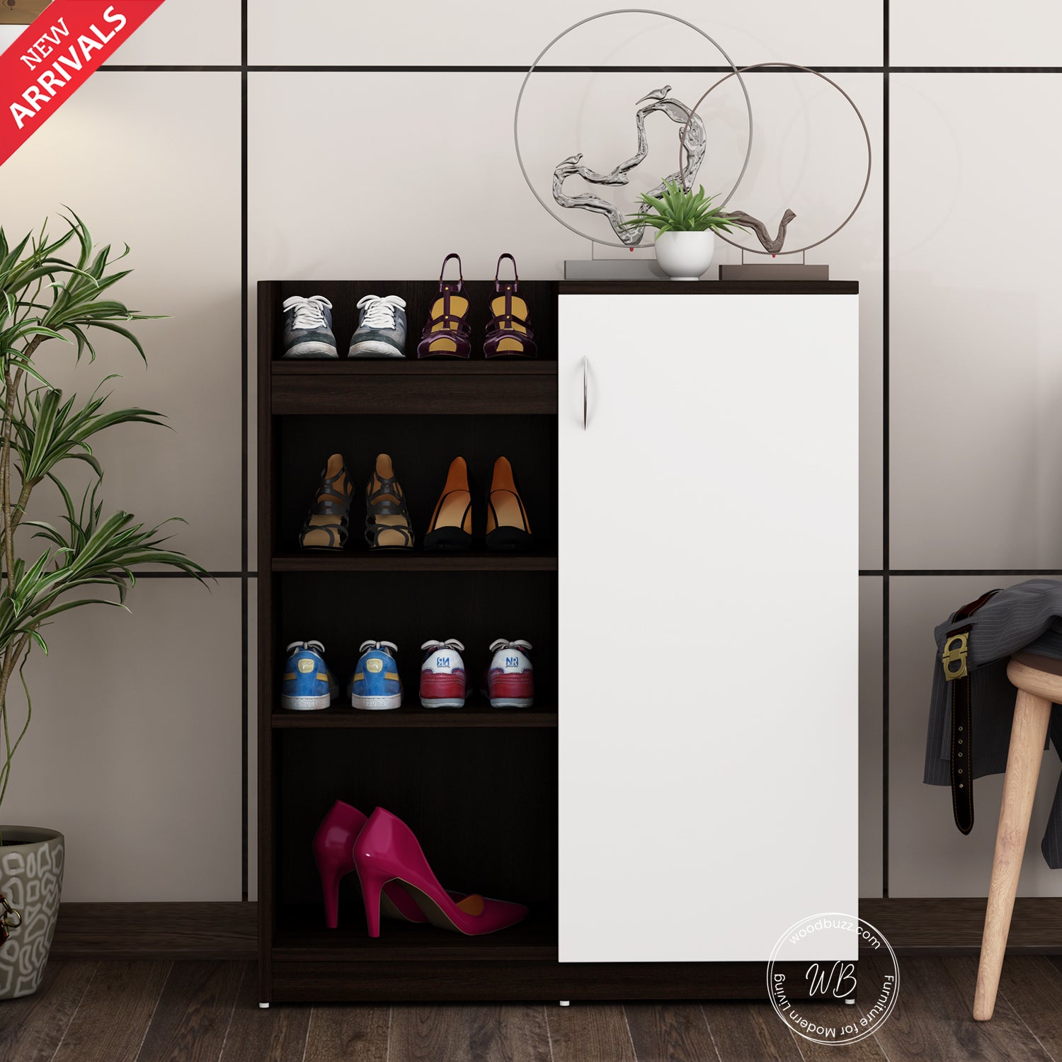 Maple Shoe Rack | Wenge and Frosty White