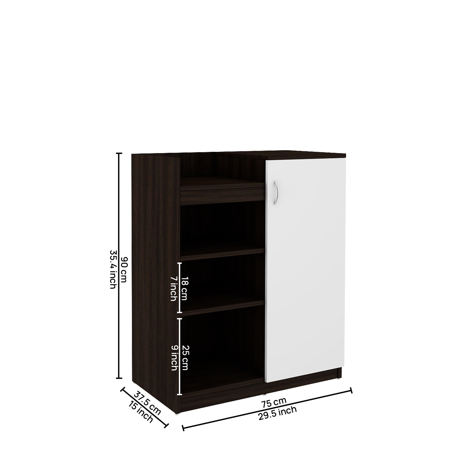 Maple Shoe Rack | Wenge and Frosty White