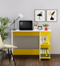 Load image into Gallery viewer, Woodbuzz | Tesa Study Table | Yellow and Frosty White
