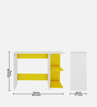 Load image into Gallery viewer, Woodbuzz | Tesa Study Table | Yellow and Frosty White
