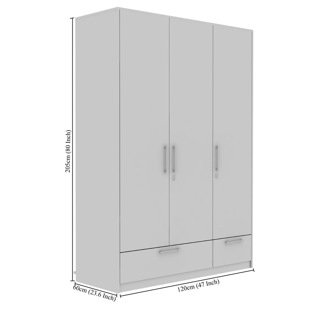 Puffin Elite 3 Door Wardrobe 120 CM | White