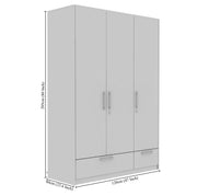 Puffin Elite 3 Door Wardrobe 120 CM | White