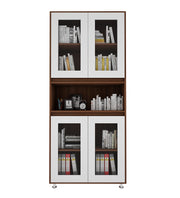 Mobley Display Bookcase | Walnut and Frosty White