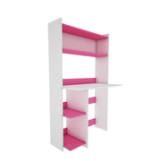 Astin Study Table- Hutch Pink & Frosty White
