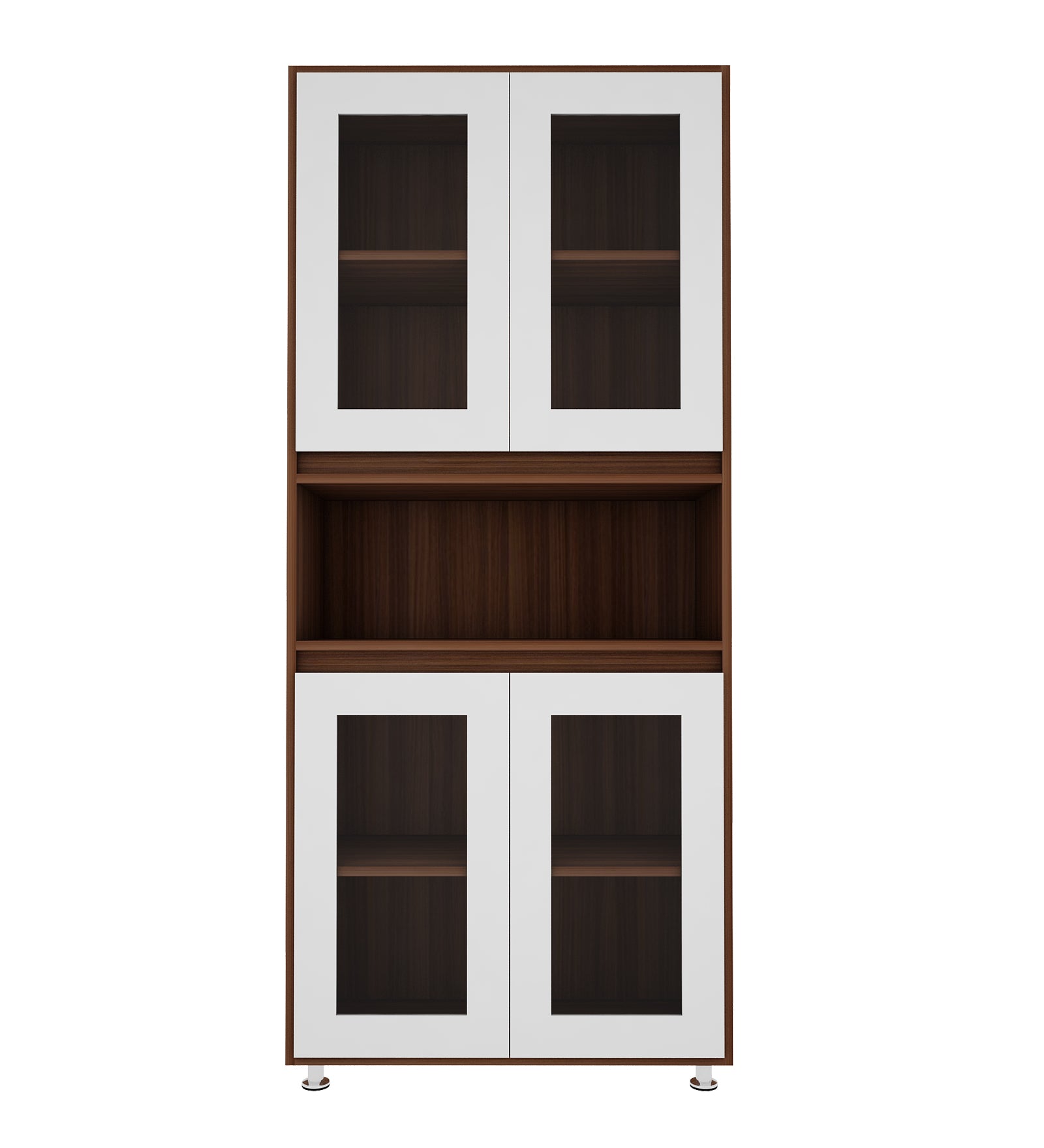 Mobley Display Bookcase | Walnut and Frosty White