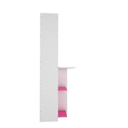 Astin Study Table- Hutch Pink & Frosty White