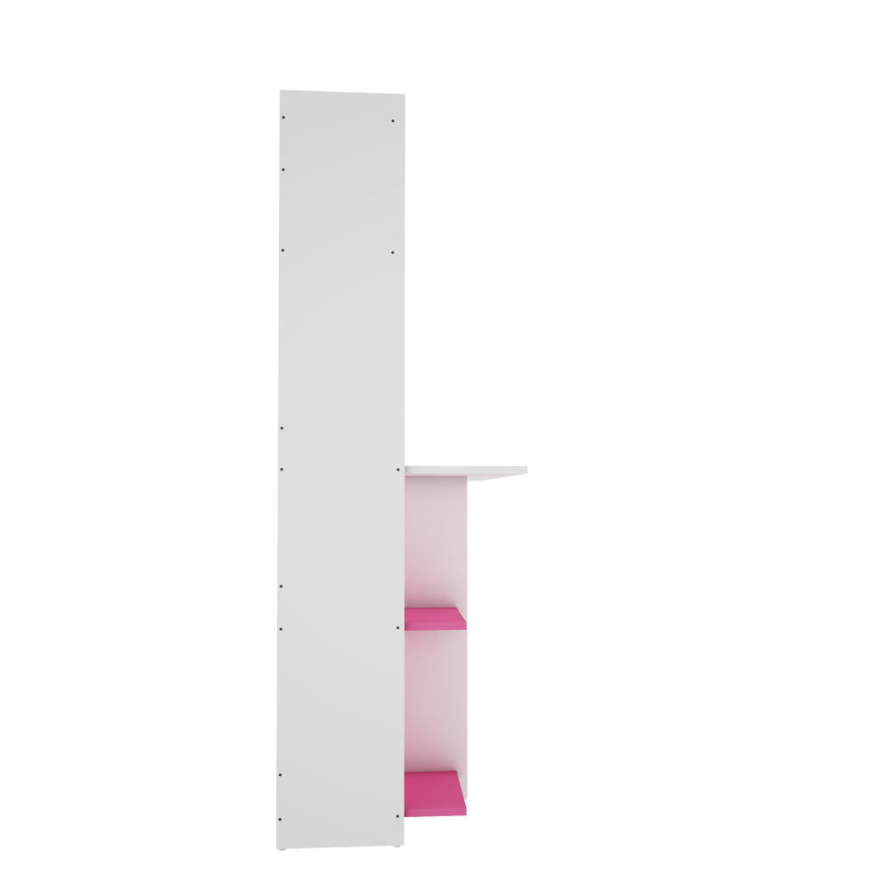 Astin Study Table- Hutch Pink & Frosty White