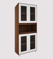 Mobley Display Bookcase | Walnut and Frosty White