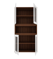 Mobley Display Bookcase | Walnut and Frosty White