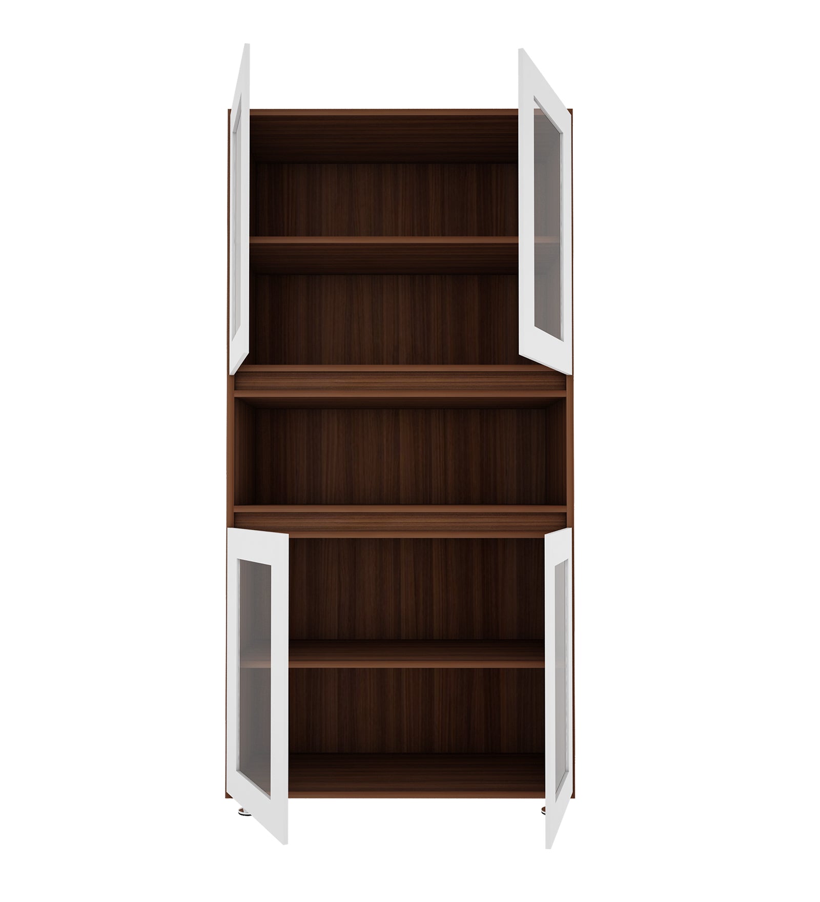 Mobley Display Bookcase | Walnut and Frosty White
