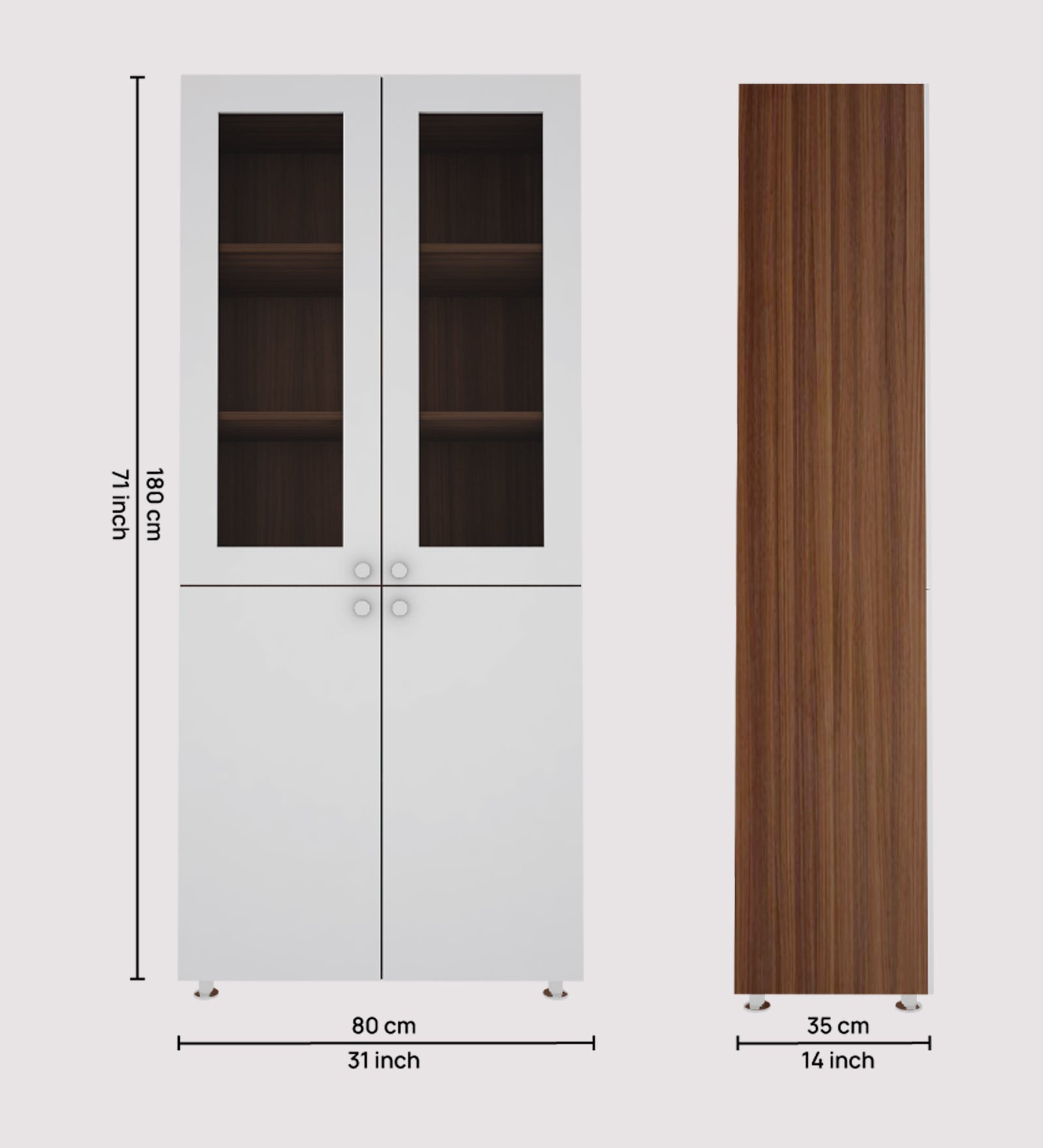 Armitage Bookcase | Walnut and Frosty White