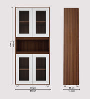 Mobley Display Bookcase | Walnut and Frosty White