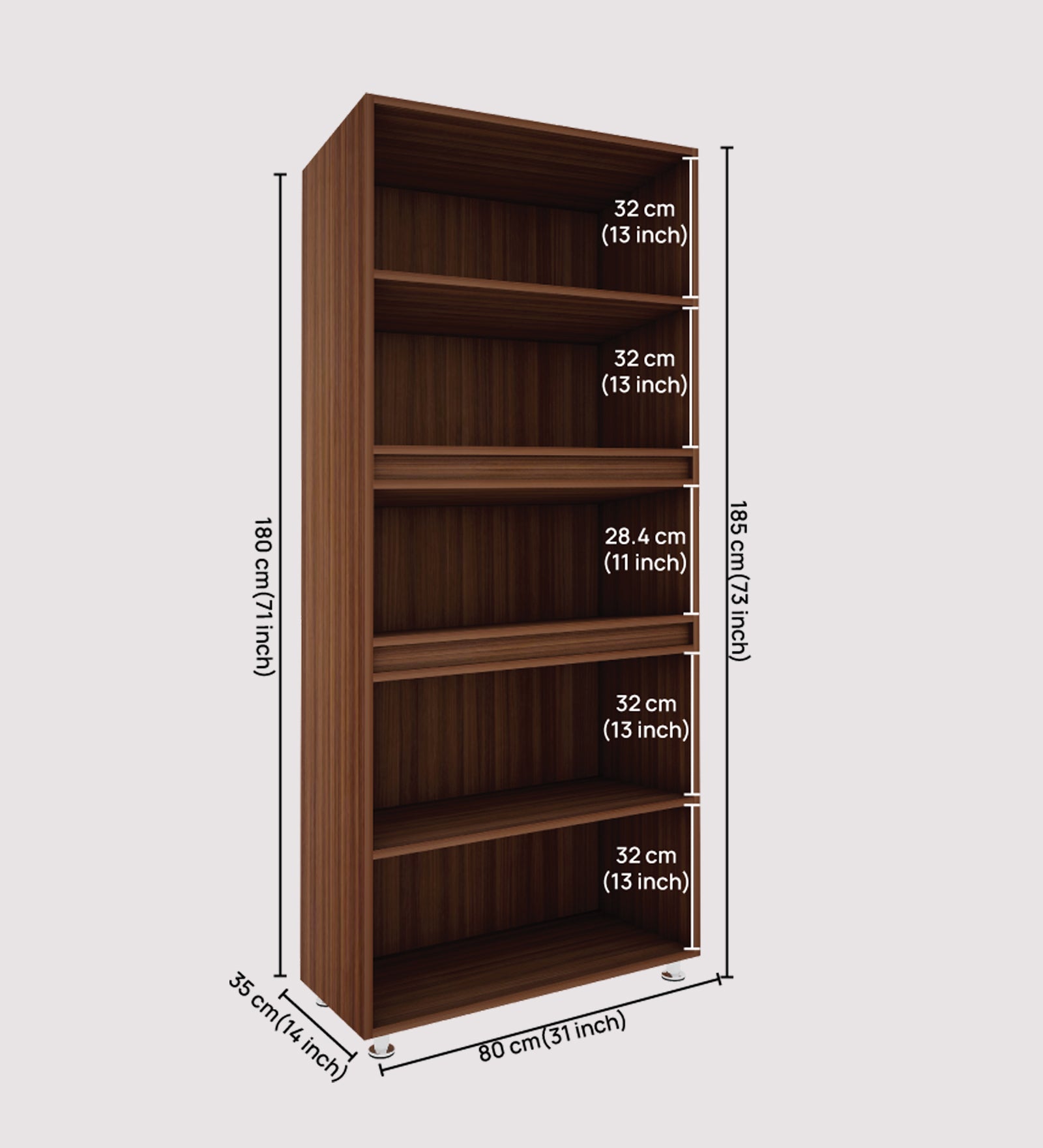 Mobley Display Bookcase | Walnut and Frosty White