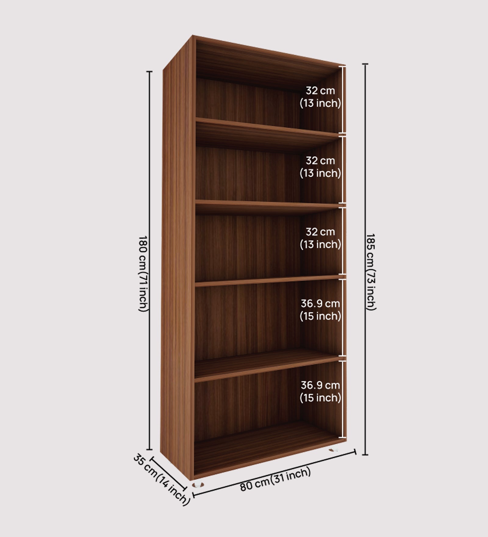 Armitage Bookcase | Walnut and Frosty White