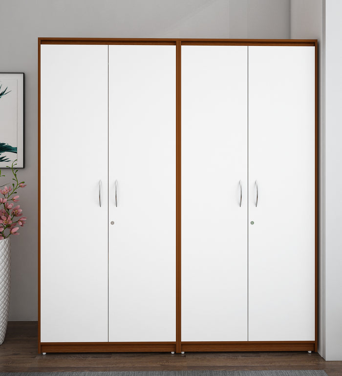 Cherry Four Door Wardrobe | Walnut and Frosty White