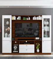 Casper Large TV Unit | Walnut and Frosty White |  60 inches TV