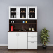 Modish Crockery Unit Three Door | Wenge and Frosty White