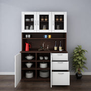 Modish Crockery Unit Three Door | Wenge and Frosty White