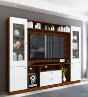 Casper Large TV Unit | Walnut and Frosty White |  60 inches TV