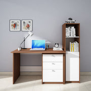 Kipling Office Table | Walnut and Frosty White