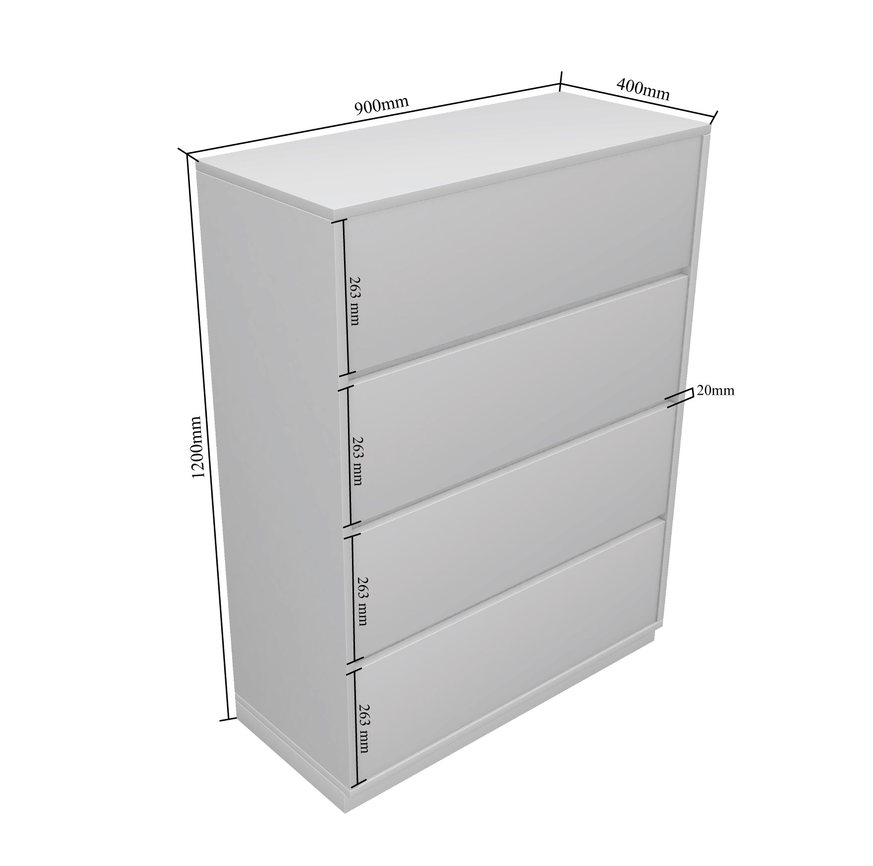 Herald Chest of drawers | Walnut and Frosty White