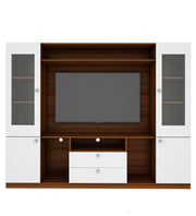 Casper Large TV Unit | Walnut and Frosty White |  60 inches TV