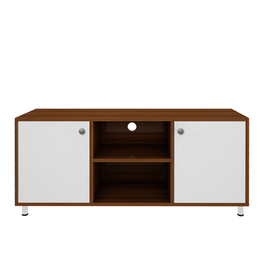Cassia TV Unit | 50 Inch TV | Walnut and Frosty White