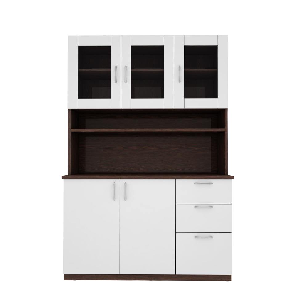 Modish Crockery Unit Three Door | Wenge and Frosty White