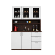 Modish Crockery Unit Three Door | Wenge and Frosty White