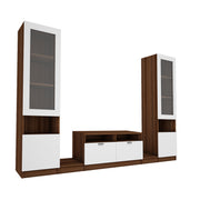 Fira TV Unit | 65 Inch TV | Walnut and Frosty White