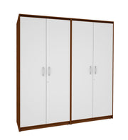 Cherry Four Door Wardrobe | Walnut and Frosty White
