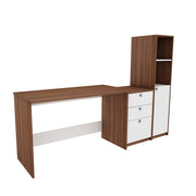 Kipling Office Table | Walnut and Frosty White
