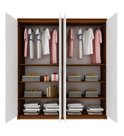 Cherry Four Door Wardrobe | Walnut and Frosty White
